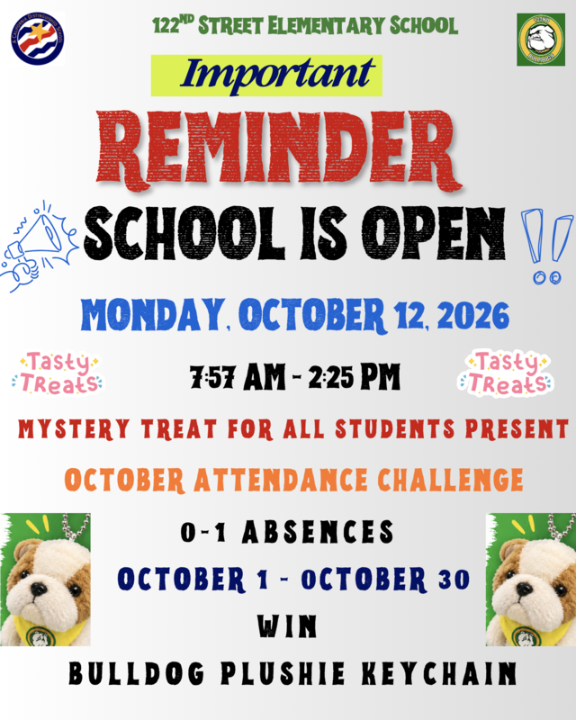 School open on Monday October 12th