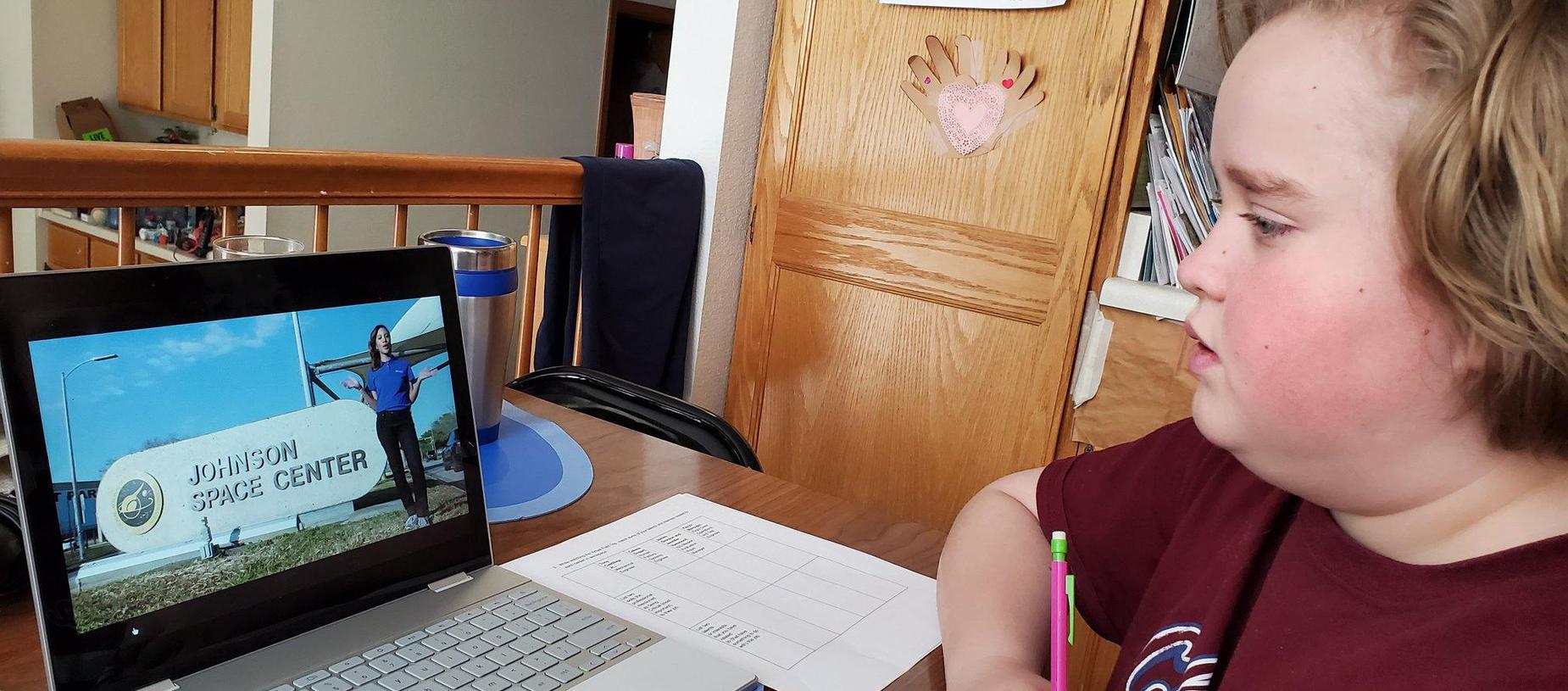 Student Enjoying Houston Space Center Virtual Field Trip