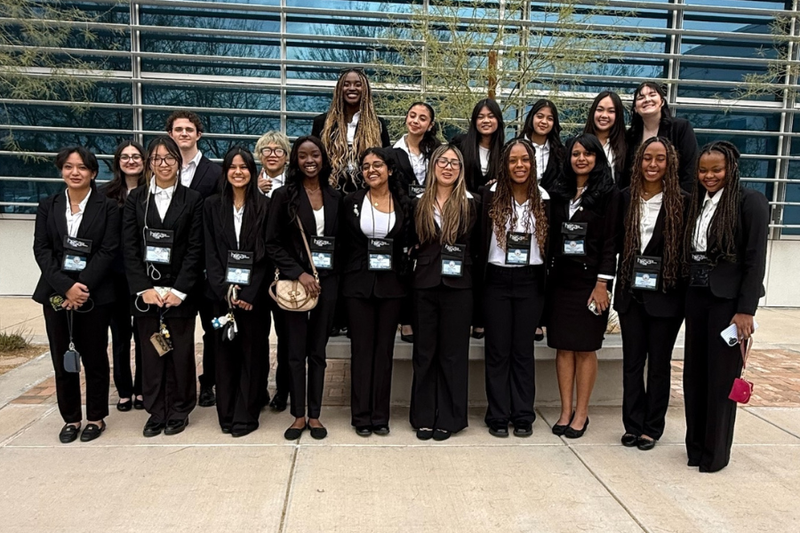 Group photo of all FHS HOSA student competitors at the area competition.