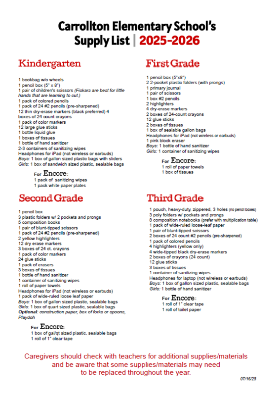 Supply List