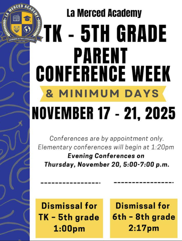 TK-5 Conference week and minimum day flyer in english
