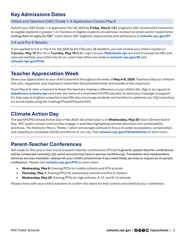 News from NYC Public Schools (English)