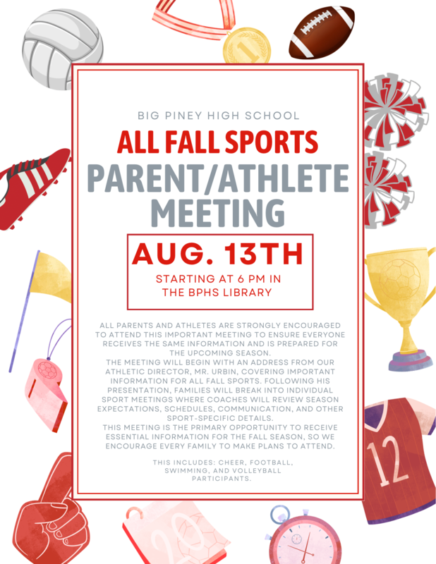 All HS Fall Sports Parent Athlete Meeting