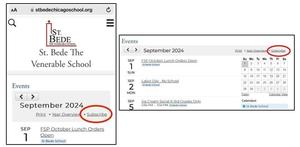 example of subscribe to calendar