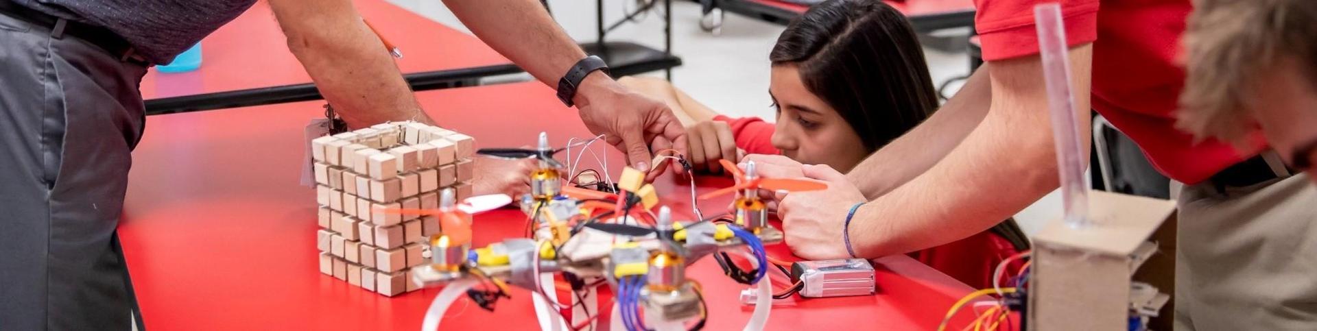 Student working on engineering project