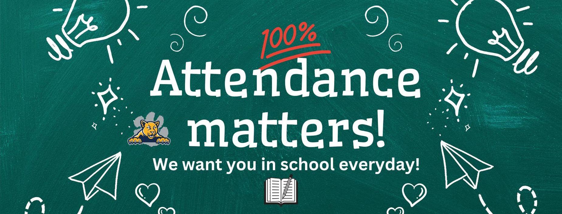 Attendance matters, come to school everyday!