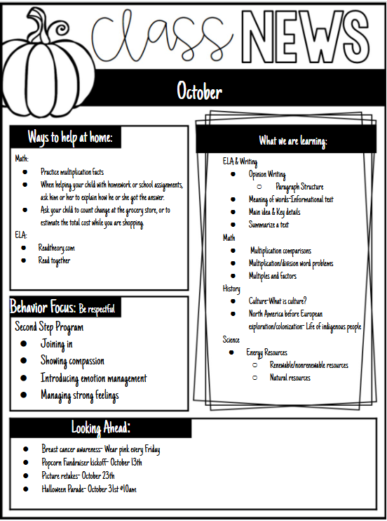 Oct 25 - 4th Grade