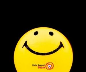 yellow balloon with smiley face