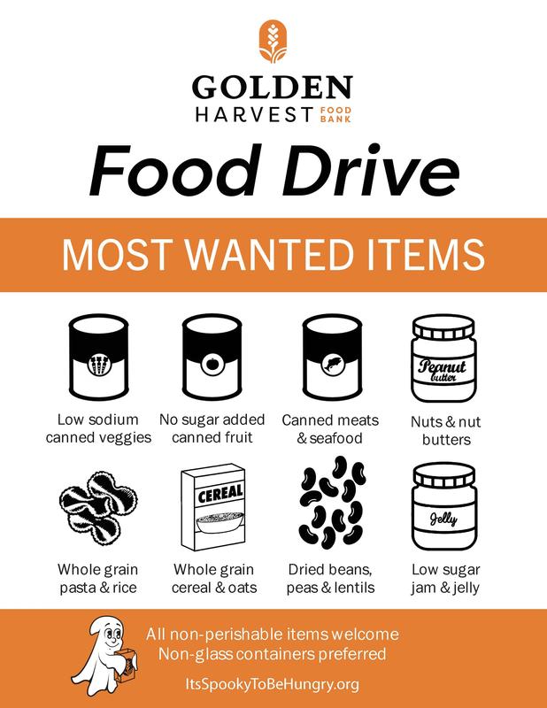 Spooky to Be Hungry Food Drive- Most Wanted Items