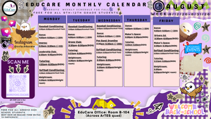 EduCare August 2026 Calendar