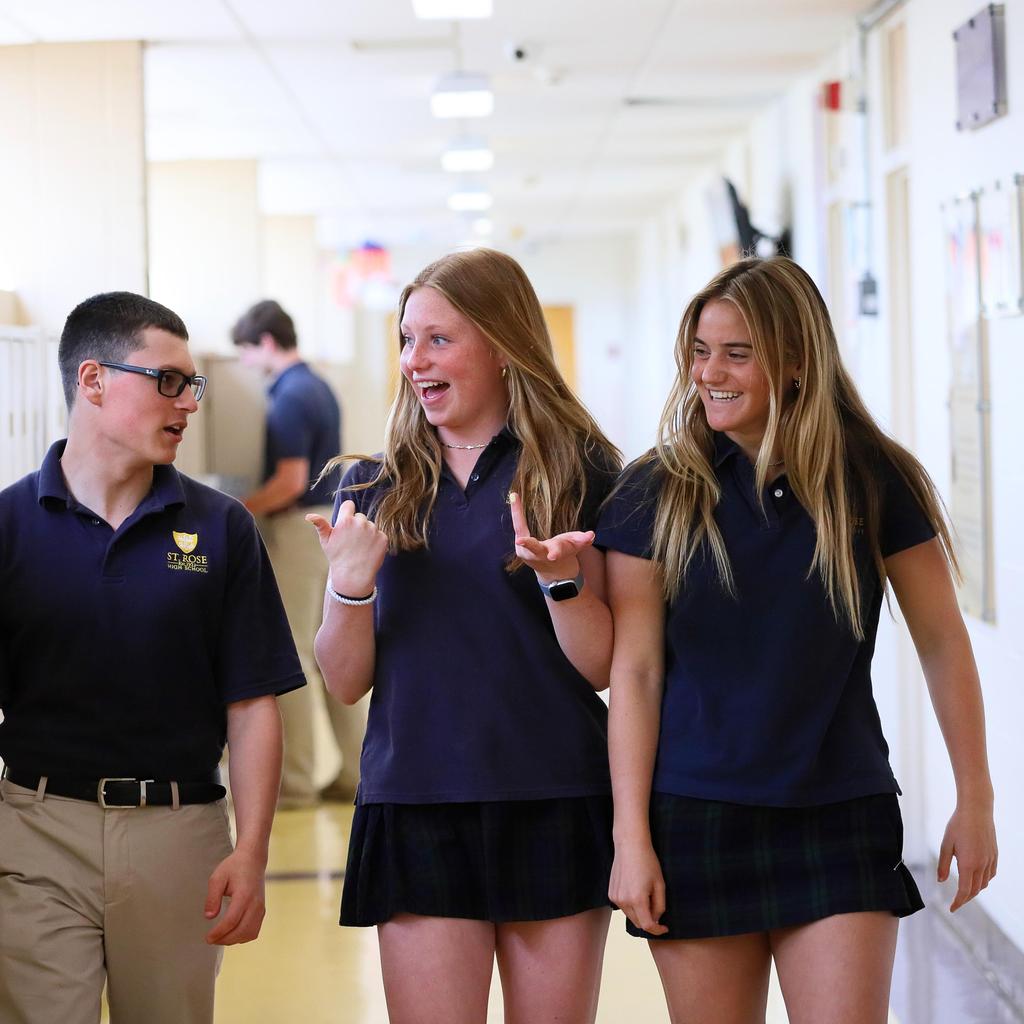 students in hallway