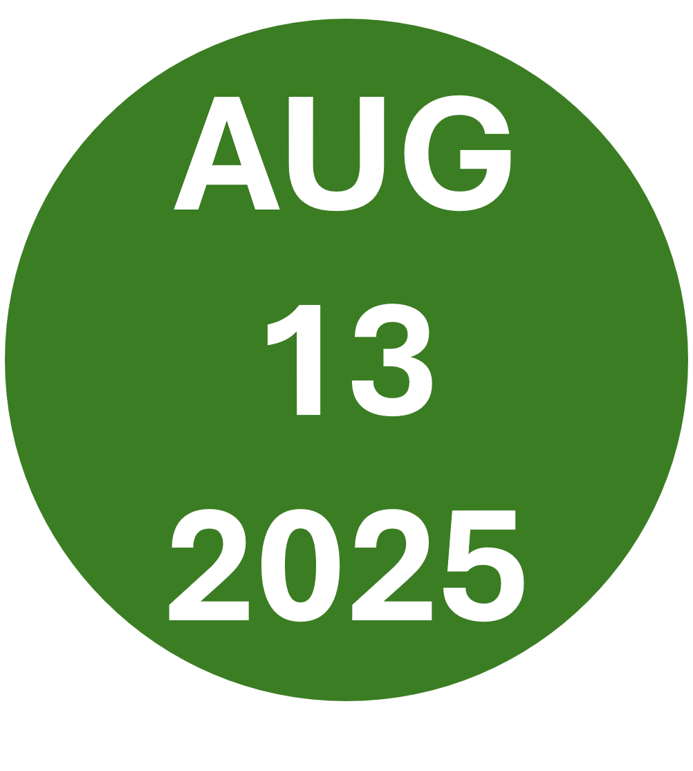 Circle with August 13 2025