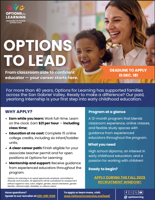 Options to Lead flyer