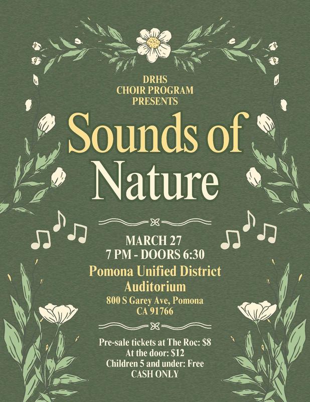 DRHS Choir Program Presents: Sounds of Nature - image of flyer for news section post