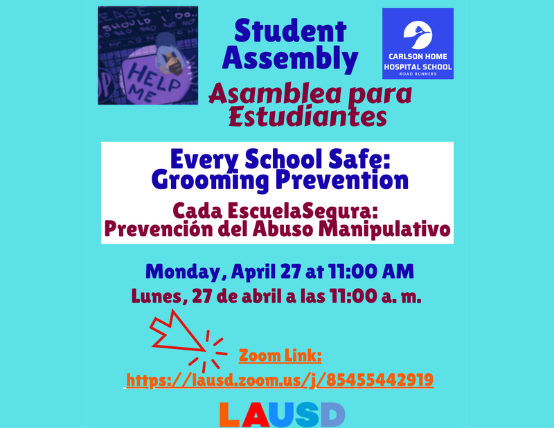 Student assembly every school safe grooming prevention flyer