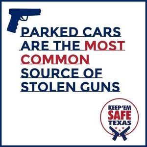 Parked Cars are the most common source of stolen guns graphic