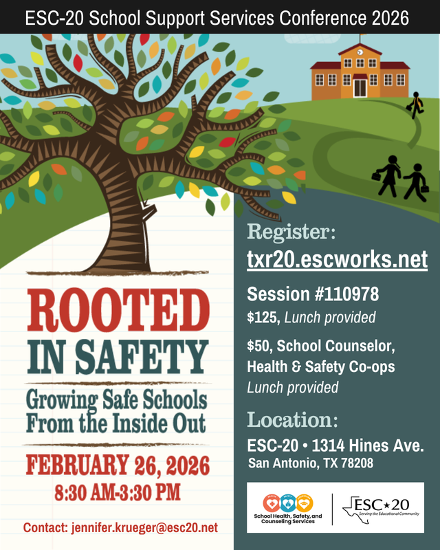 ESC-20 School Support Services Conference 2026, Session #110978, February 26, 2026, register now!