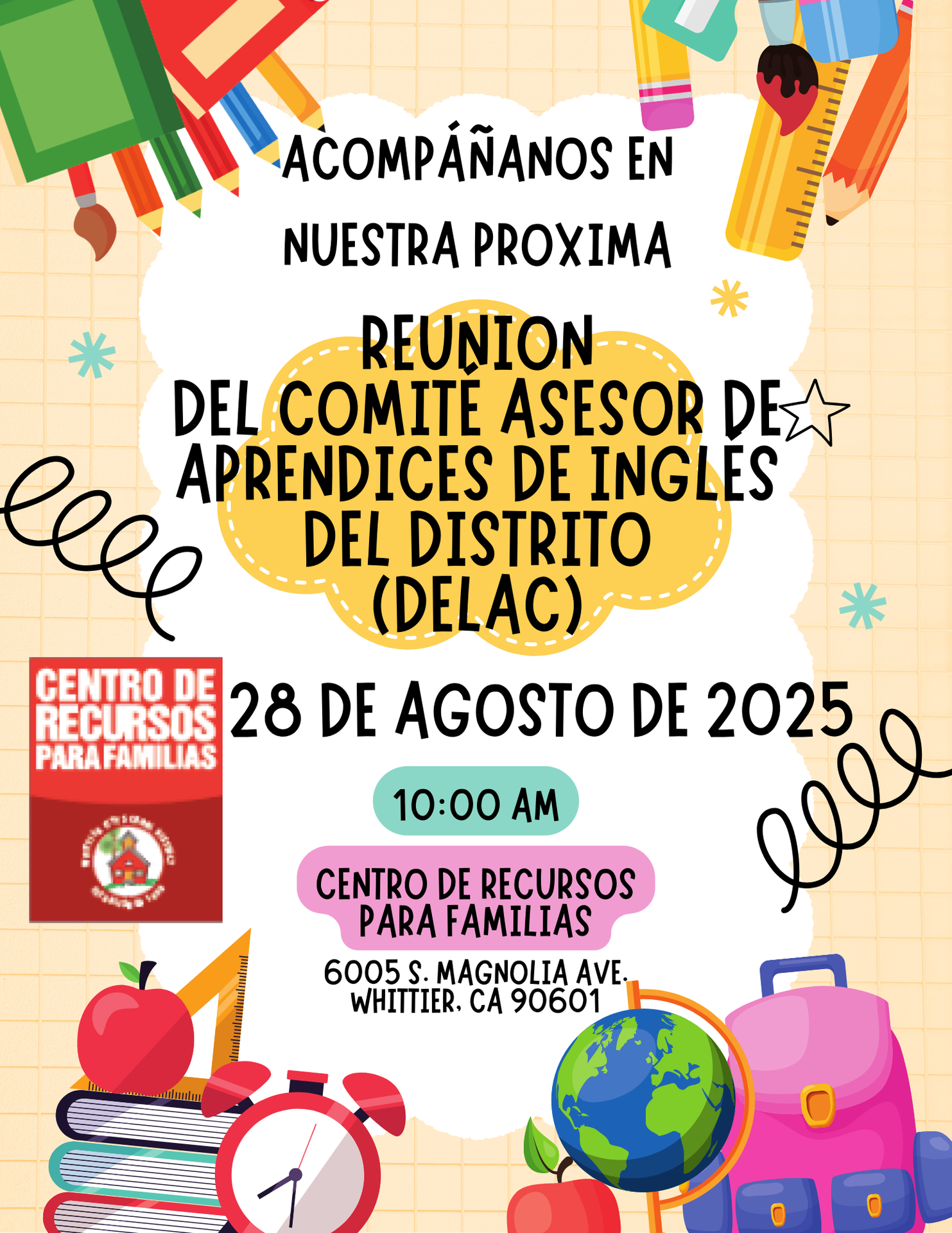 Spanish DELAC Meeting flyer