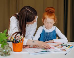 teacher with student