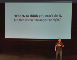 Alex Sheen shares inspirational messages with students.