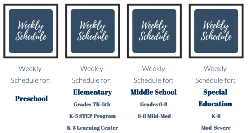 Screenshot of Schedules page.