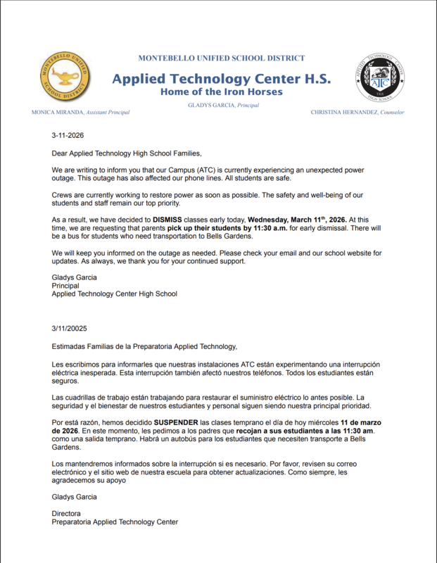 ATC Power Outage Notice