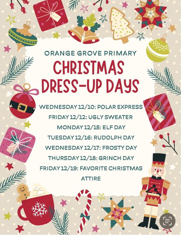 Primary Christmas Dress-Up Days