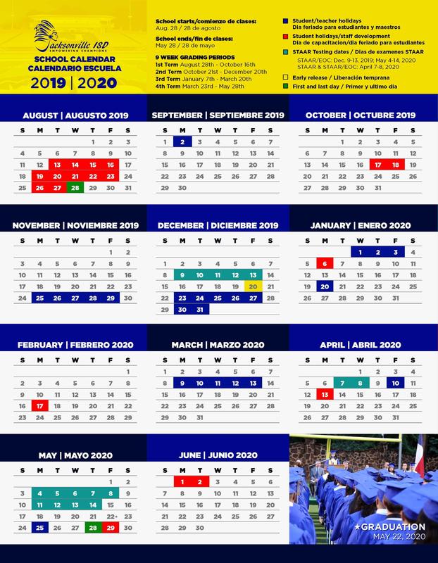 NEW 2019-20 school calendar