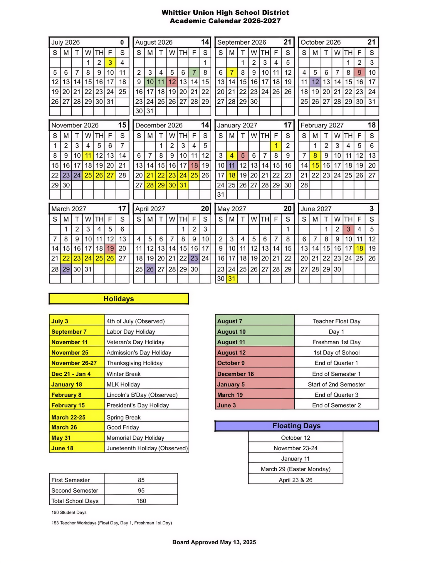 Academic Calendar 2026-27