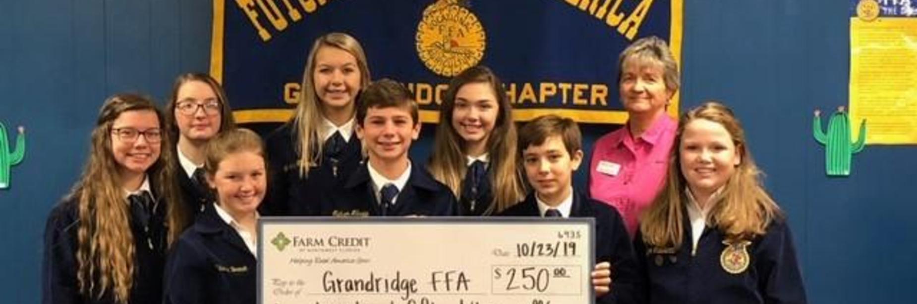 Grand Ridge School FFA donation received from Farm Credit