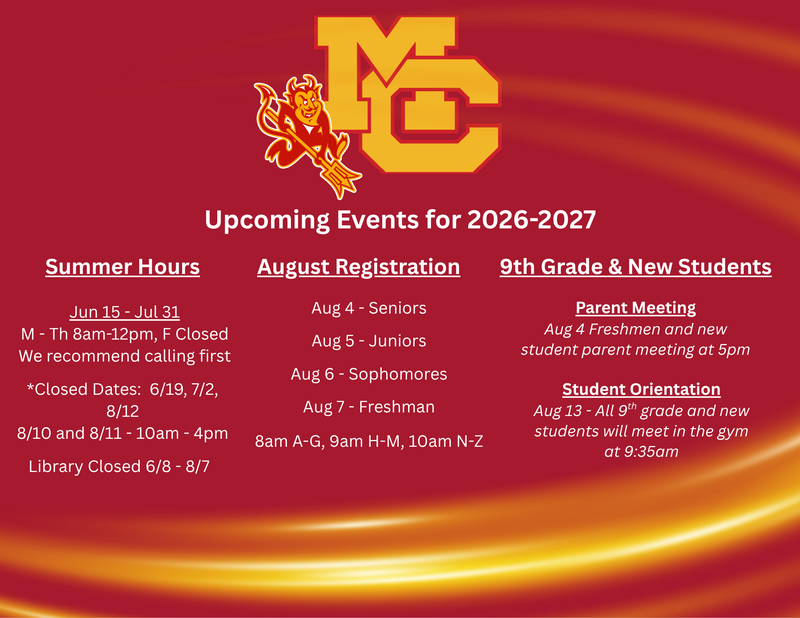 Summer Hours and Upcoming Events