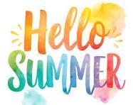 Hello summer written in colorful letters