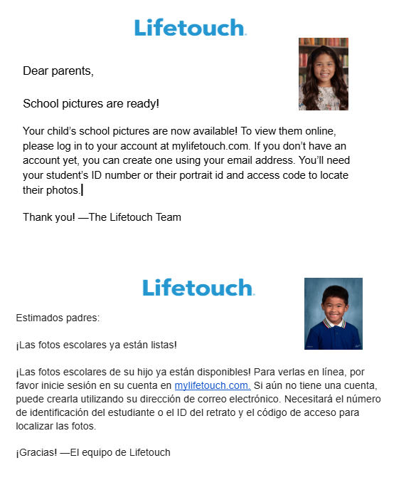 ¡Las fotos escolares ya están listas!