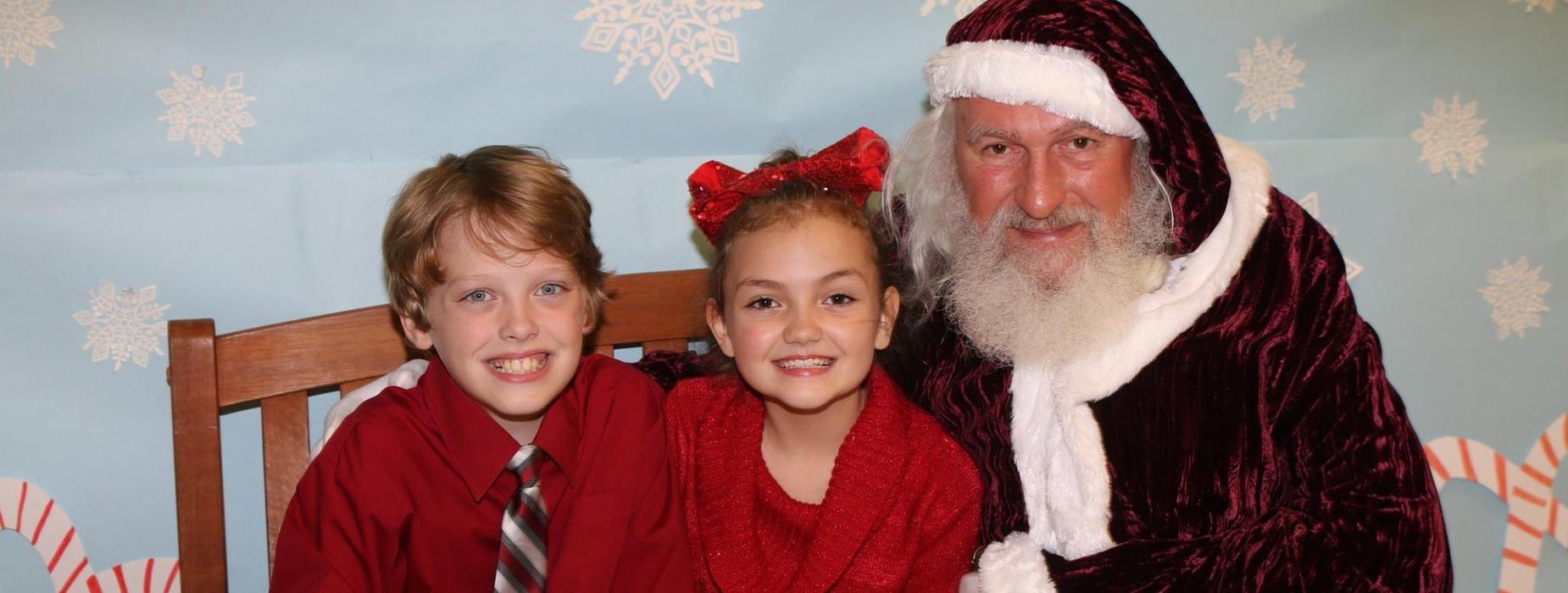 santa with student