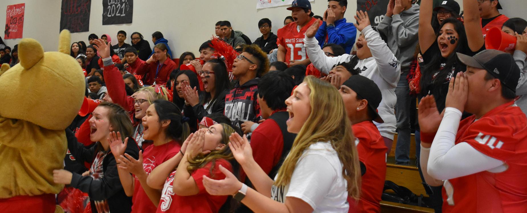 Students cheering