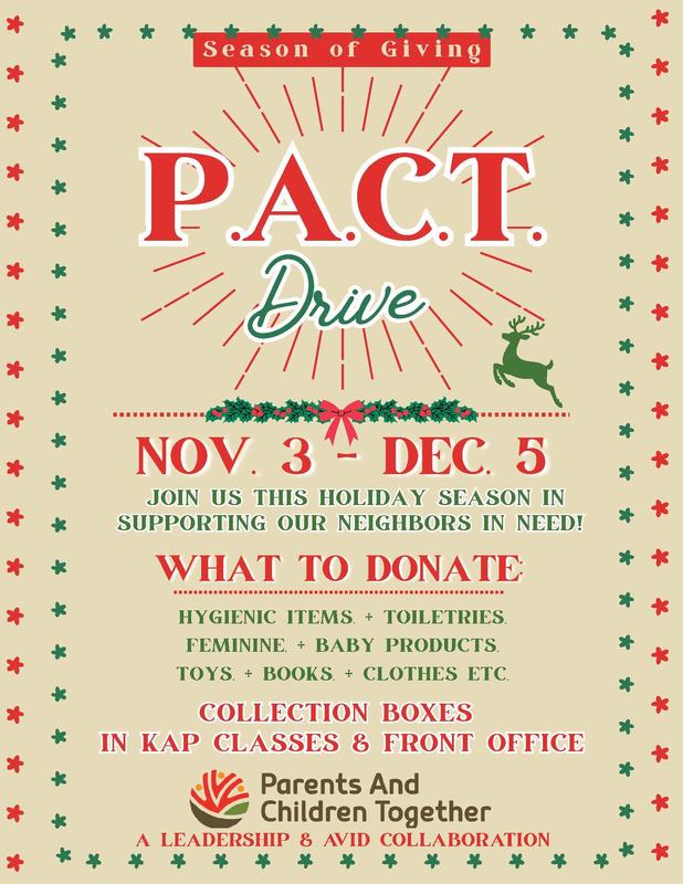 PACT Drive - November 3rd to December 5th