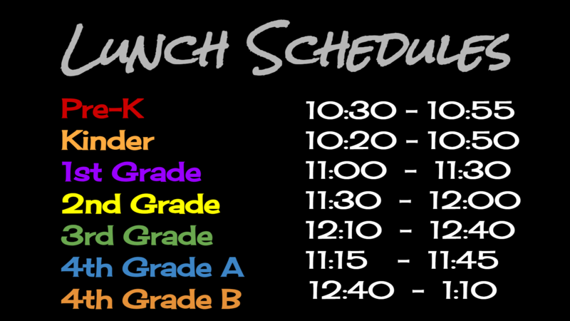 Sanford Lunch Schedule '25-'26