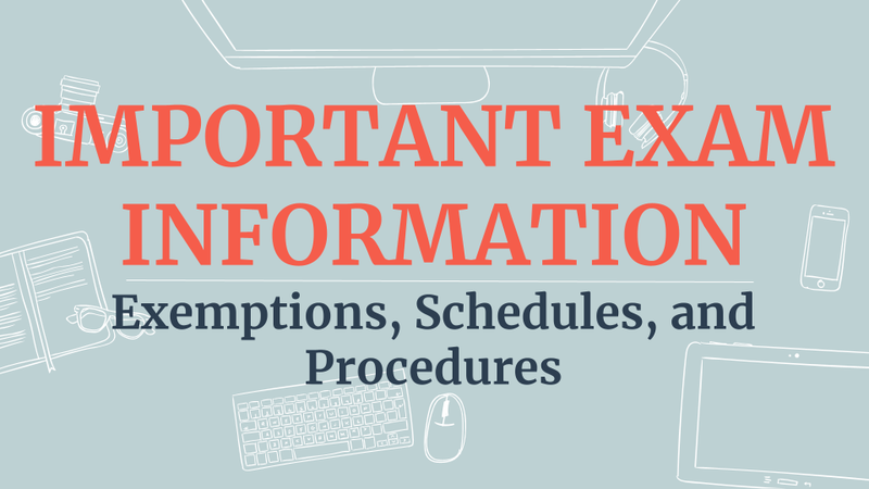 Important Exam Information