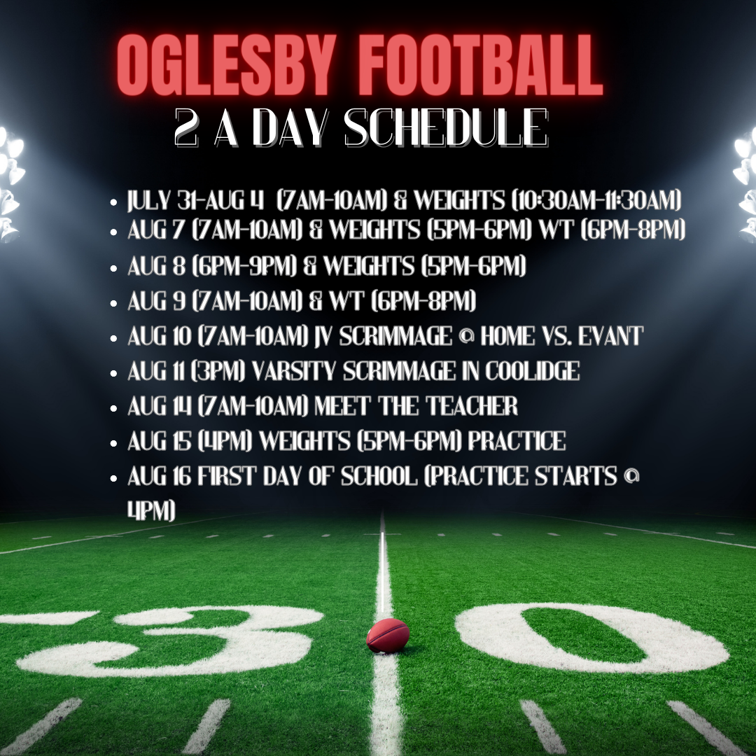 Football High School Oglesby Independent School District