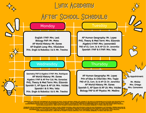 Linx Academy After School Schedule