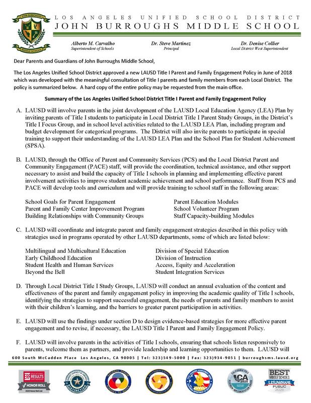 District Title 1 Policy