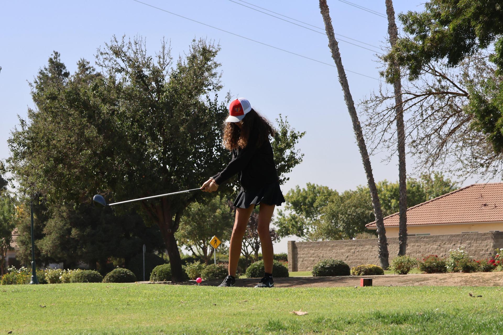 Girls golfers in action at the championships
