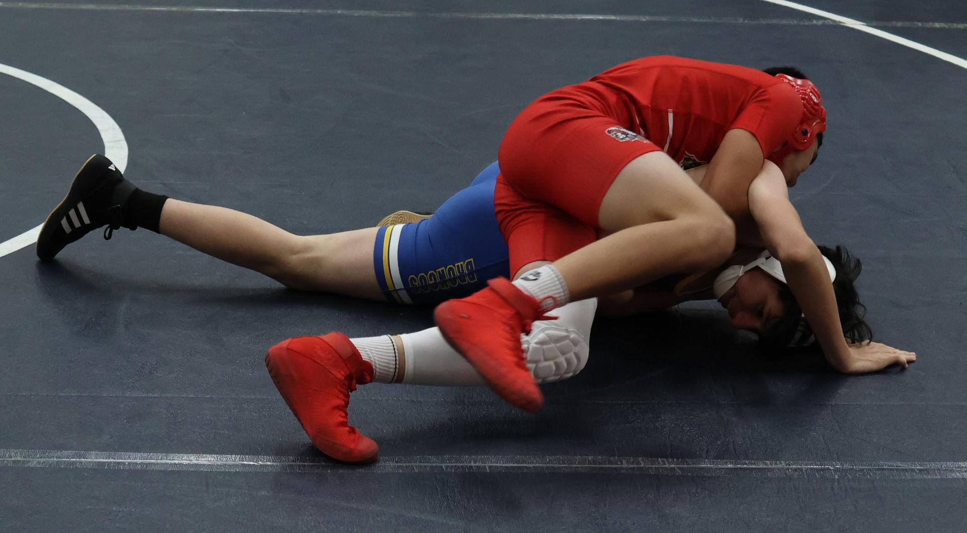 Boys wrestling in the Liberty Duals event 61