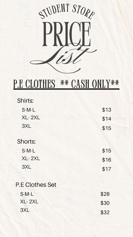 P.E CLOTHES