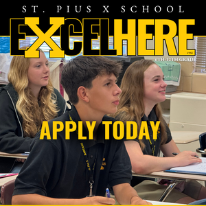 Image of current students in desk with apply now text