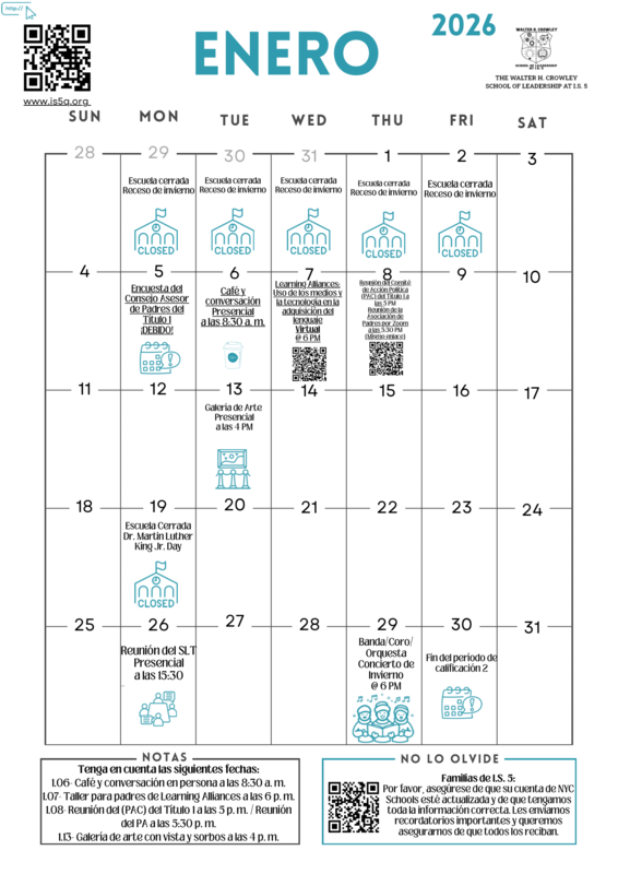 School Calendar (Spanish)