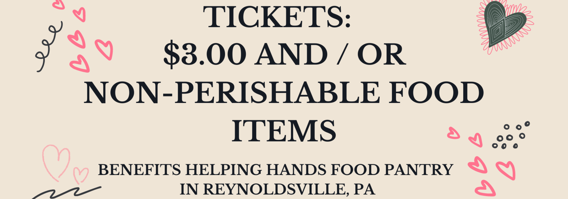 $3 and or a Non-Perishable Food item