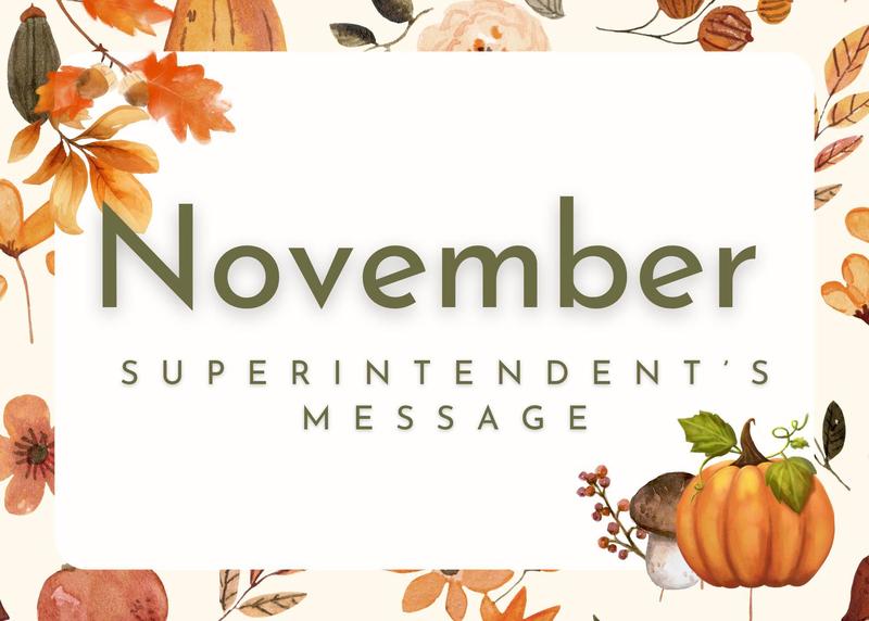 Message from Superintendent Thumbnail Image