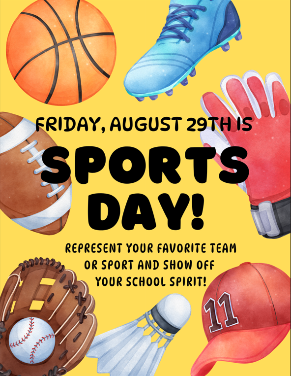 SPORTS SPIRIT DAY COMING UP!