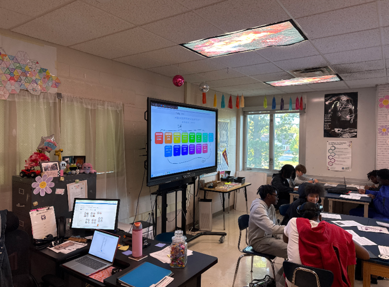 classroom with students learning
